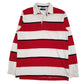 Mens Red Massimo Dutti Rugby Long Sleeve Polo Shirt