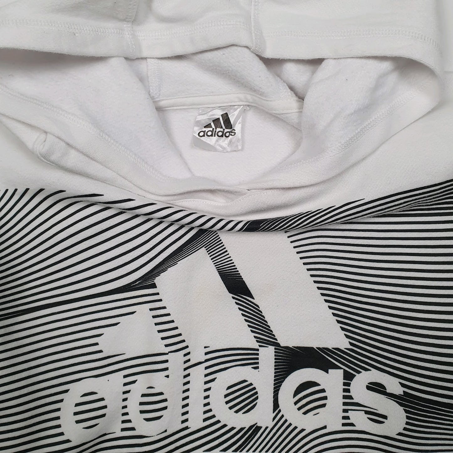 Womens White Adidas  Hoodie Jumper