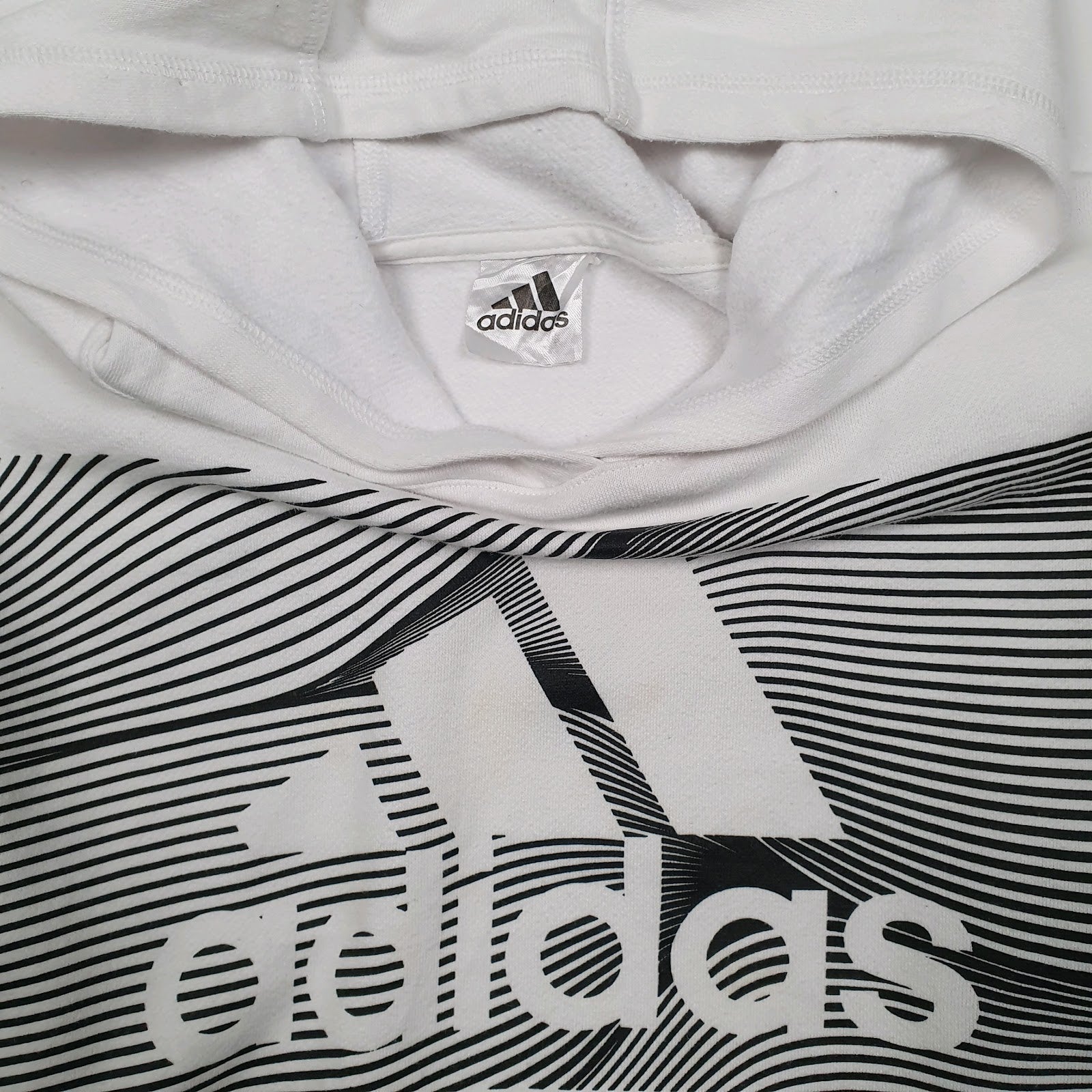 Womens White Adidas  Hoodie Jumper