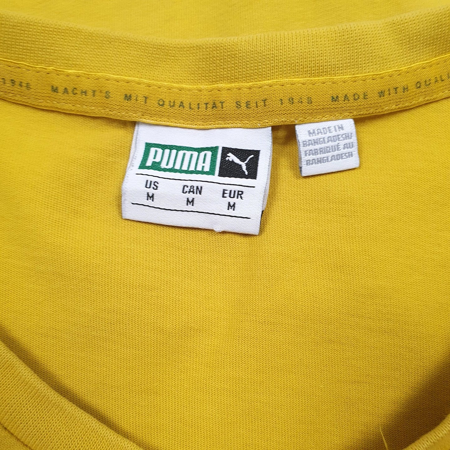 Mens Yellow Puma Spellout  T Shirt