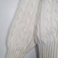 Mens White Polo Ralph Lauren Golf Cable Knit Vintage 90s V Neck Jumper