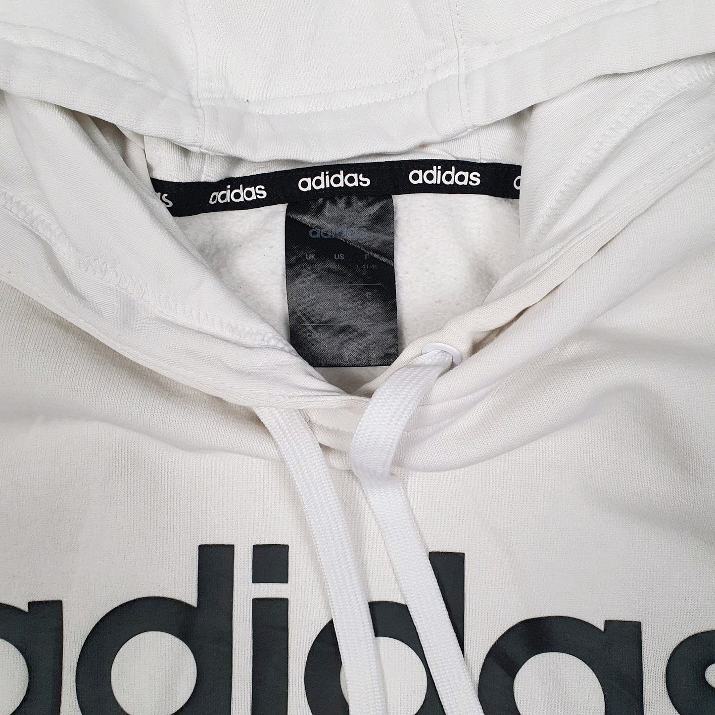 Womens White Adidas  Hoodie Jumper