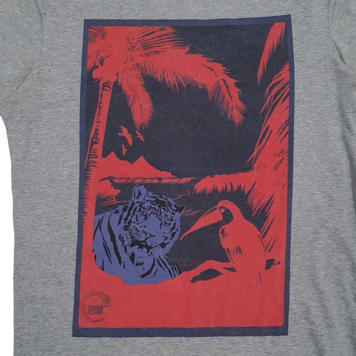 Mens Grey Cavalli   T Shirt