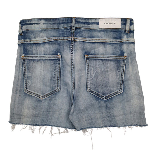Womens Blue Lakenzie Distressed  Shorts