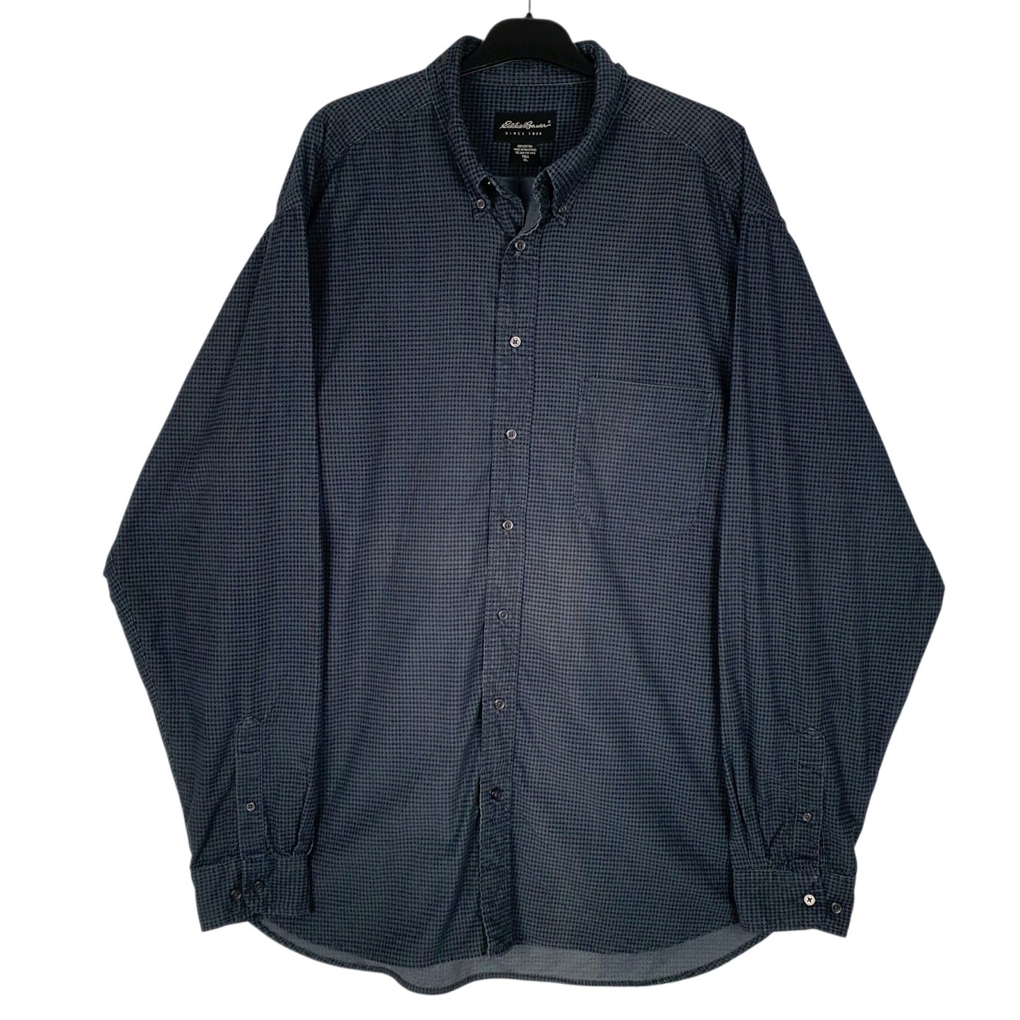 Mens Blue Eddie Bauer Flannel Long Sleeve Shirt