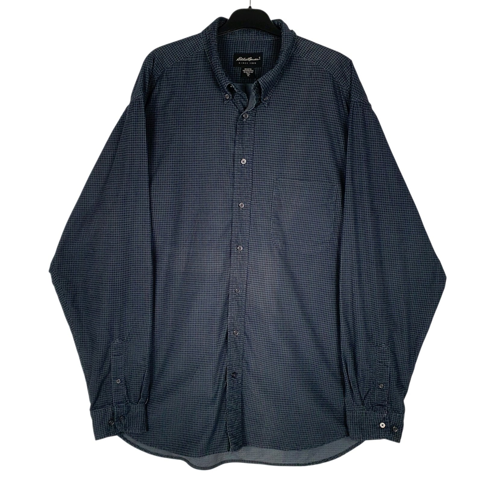Mens Blue Eddie Bauer Flannel Long Sleeve Shirt