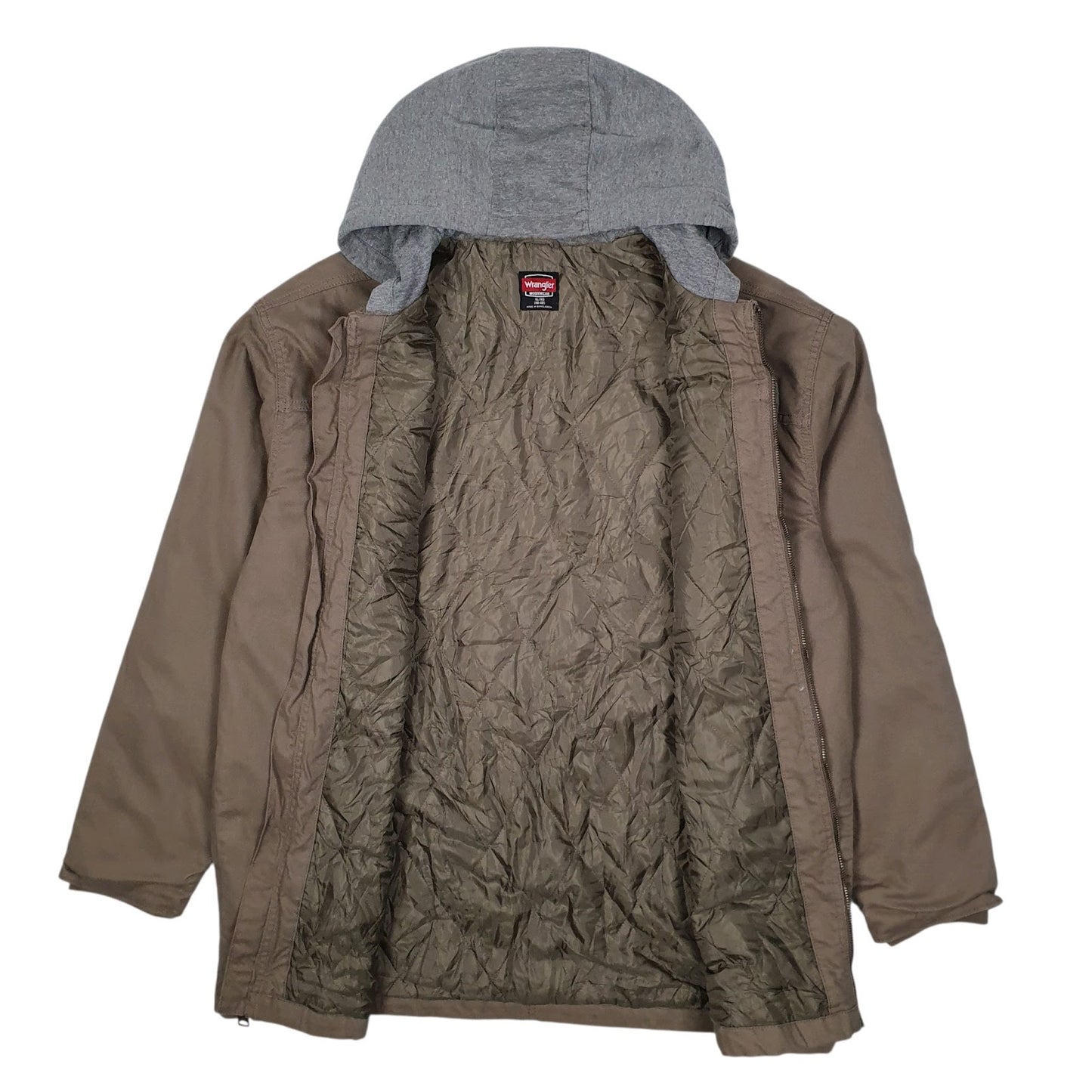 Mens Grey Wrangler Chore Hoodie Windbreaker Hoodie Coat
