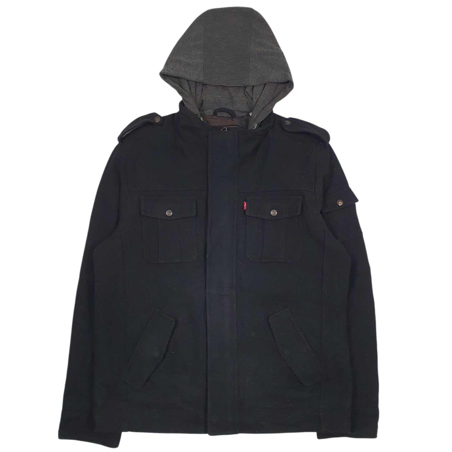 Mens Black Levis Padded  Coat