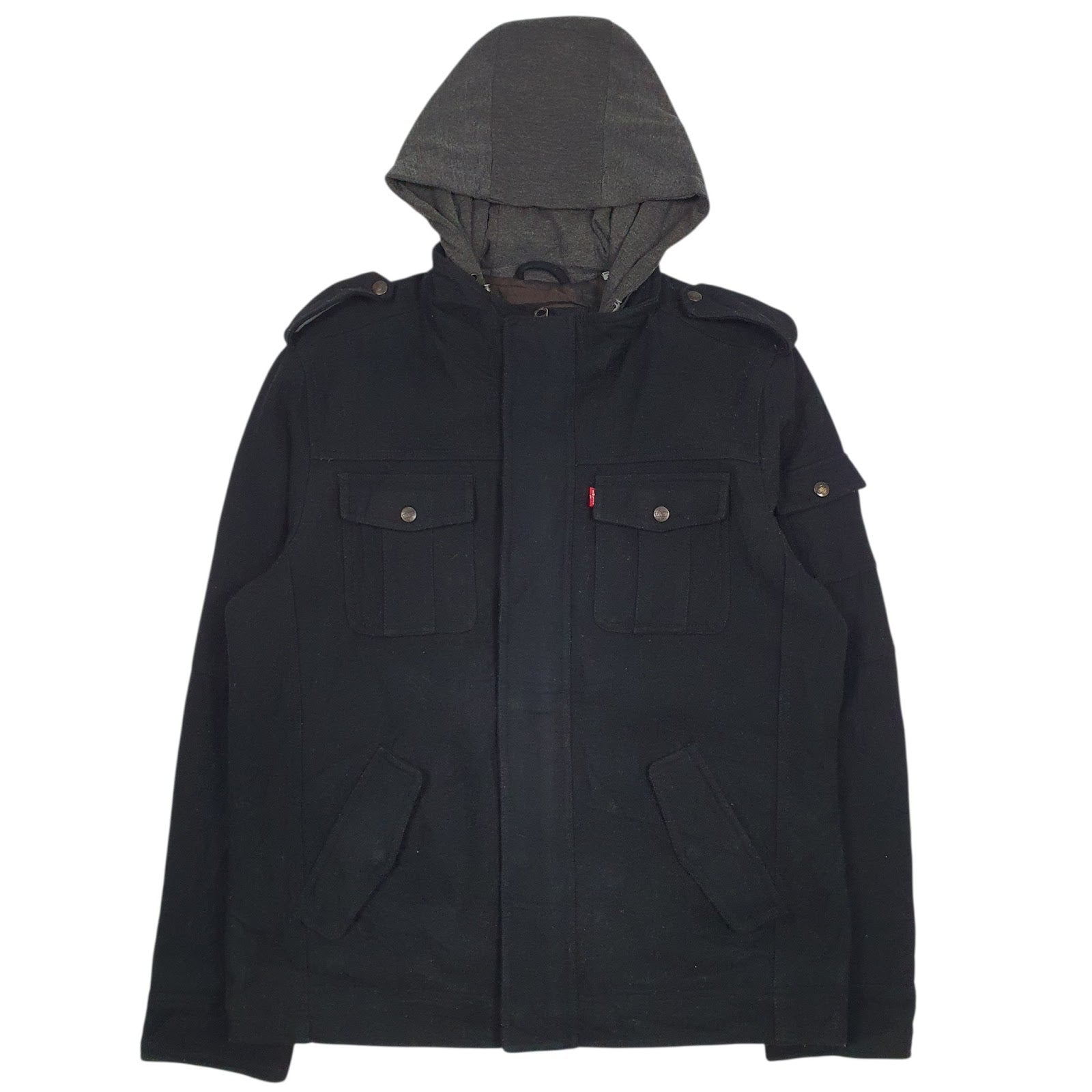 Mens Black Levis Padded  Coat
