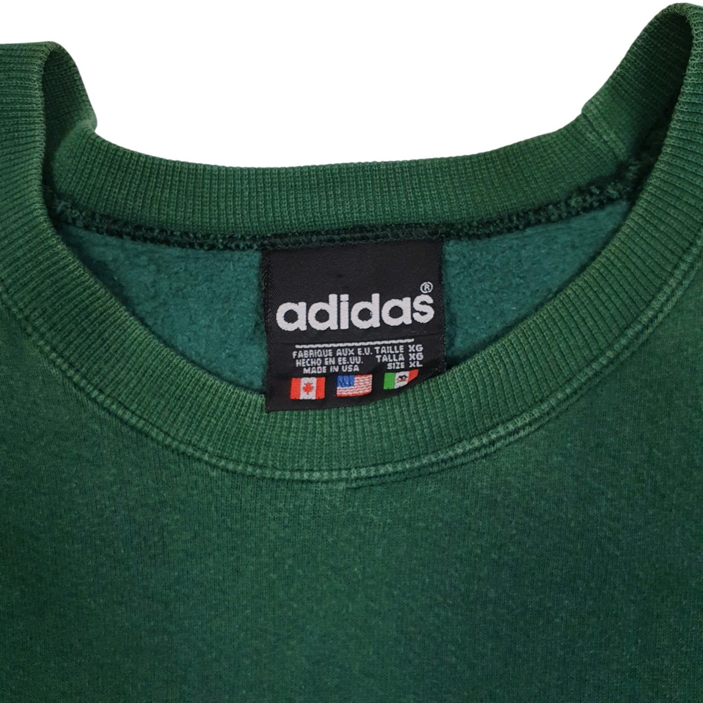 Mens Green Adidas Vintage 90s Crewneck Jumper