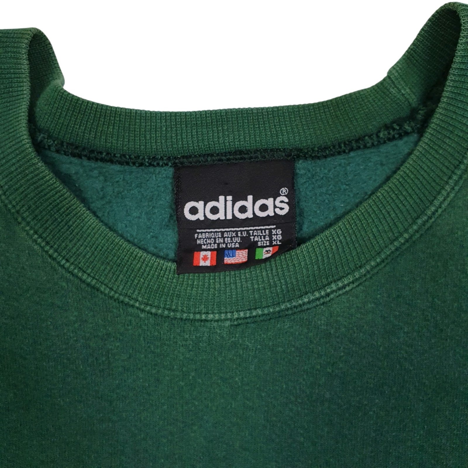 Mens Green Adidas Vintage 90s Crewneck Jumper