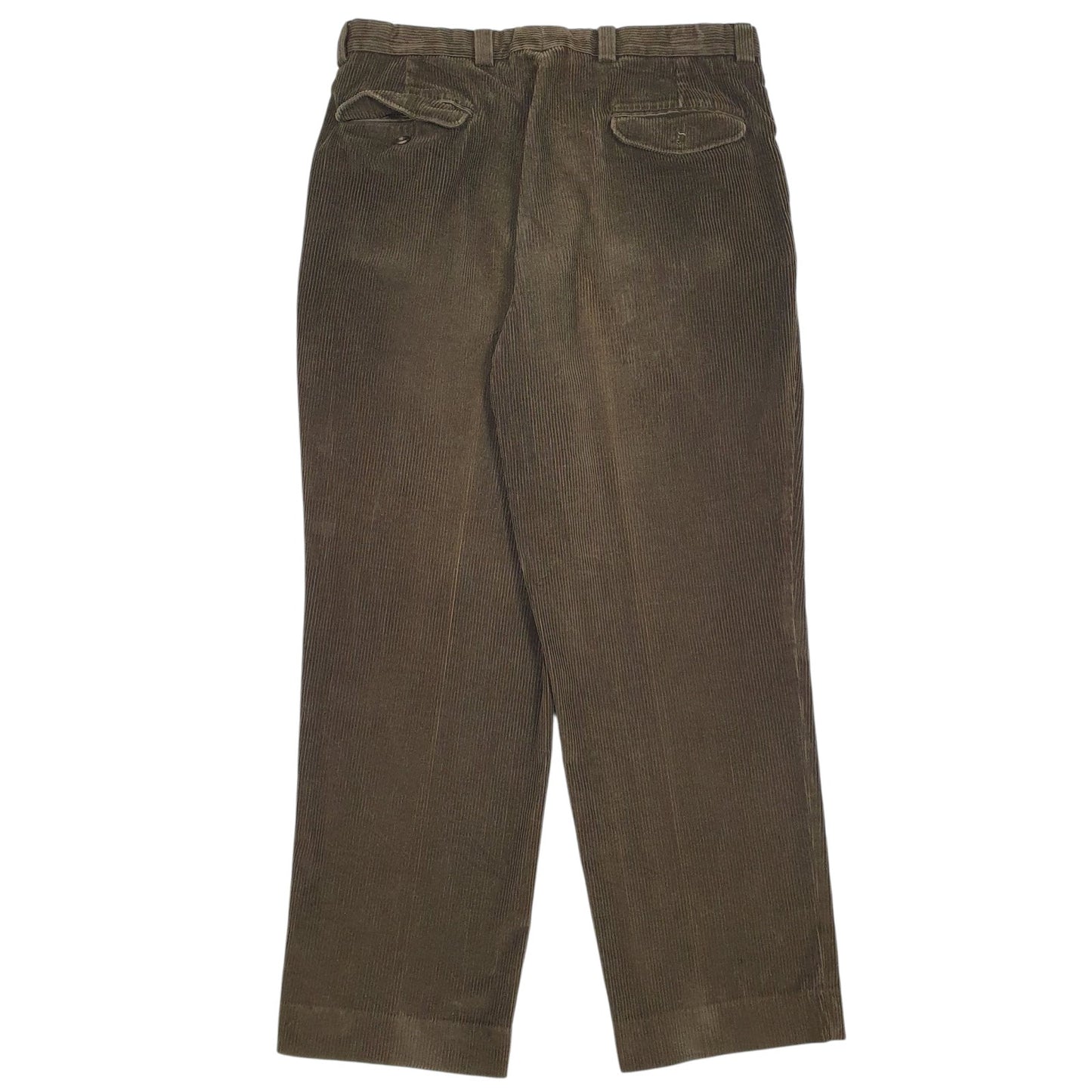 Mens Green L.L. Bean Pleated  Trousers
