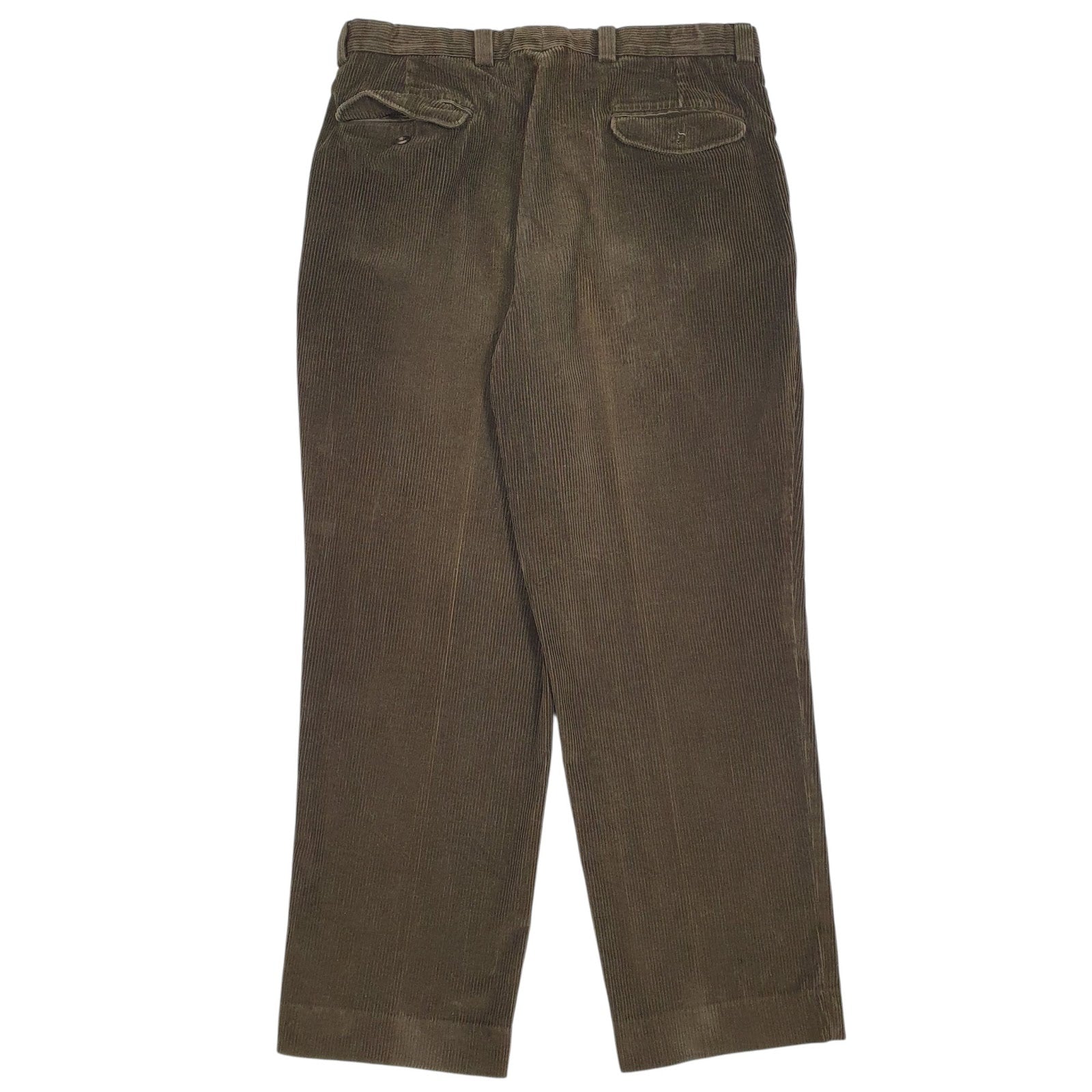 Mens Green L.L. Bean Pleated  Trousers