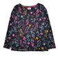 Womens Black Joules Floral Long Sleeve T Shirt