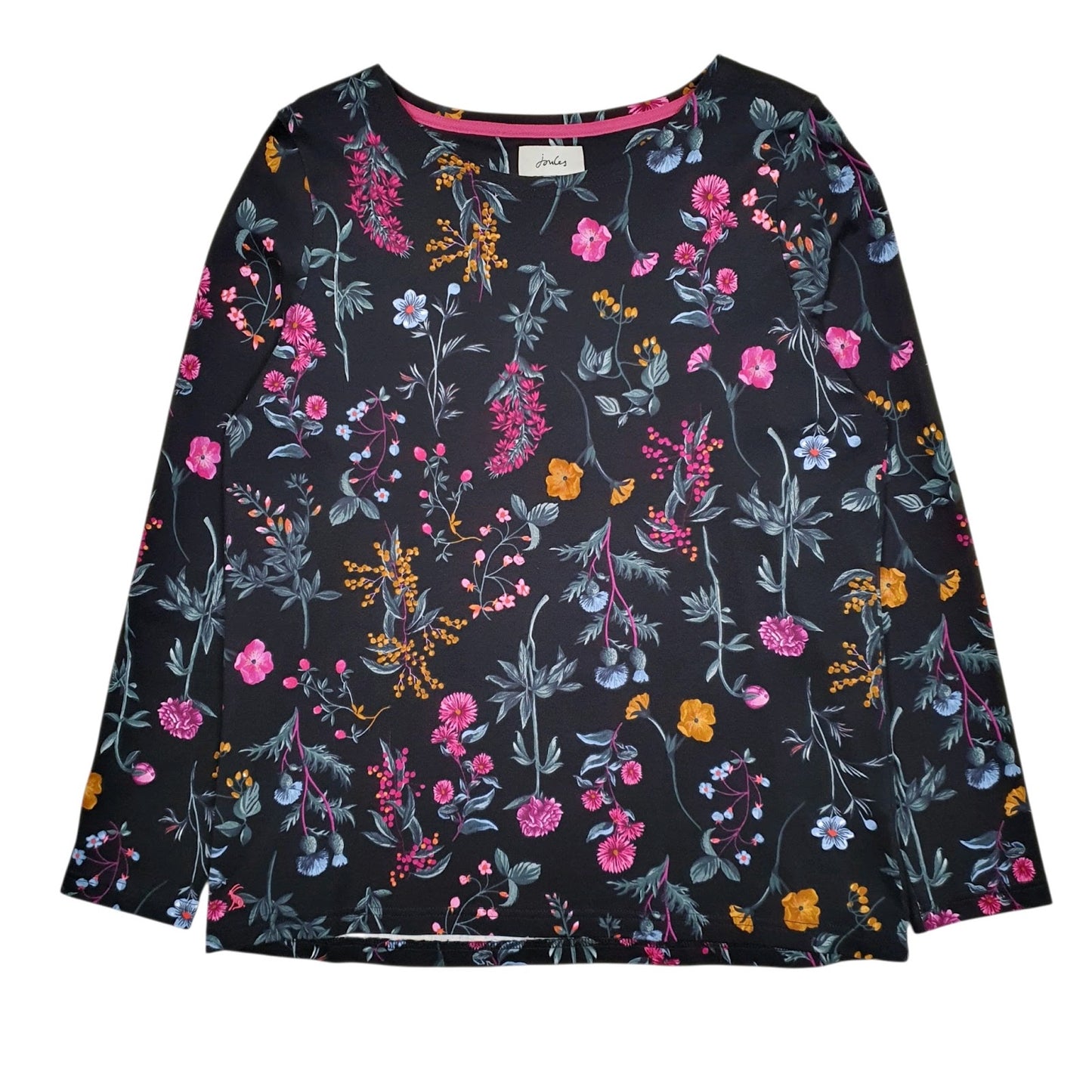 Womens Black Joules Floral Long Sleeve T Shirt