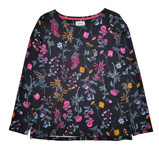 Womens Black Joules Floral Long Sleeve T Shirt