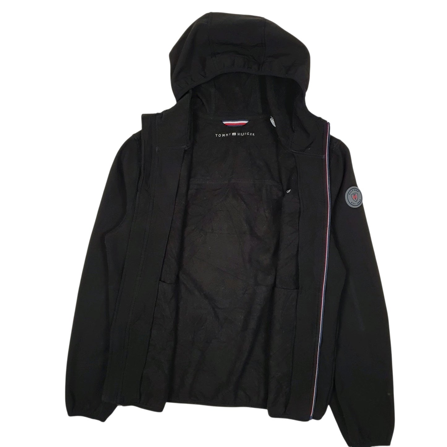 Mens Black Tommy Hilfiger Softshell Hoodie  Coat