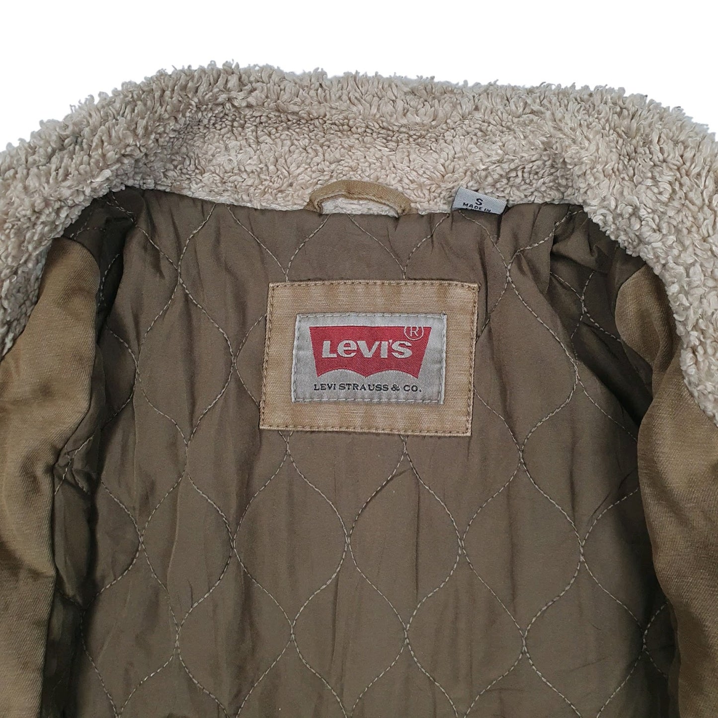Mens Beige Levis Bomber Military  Coat