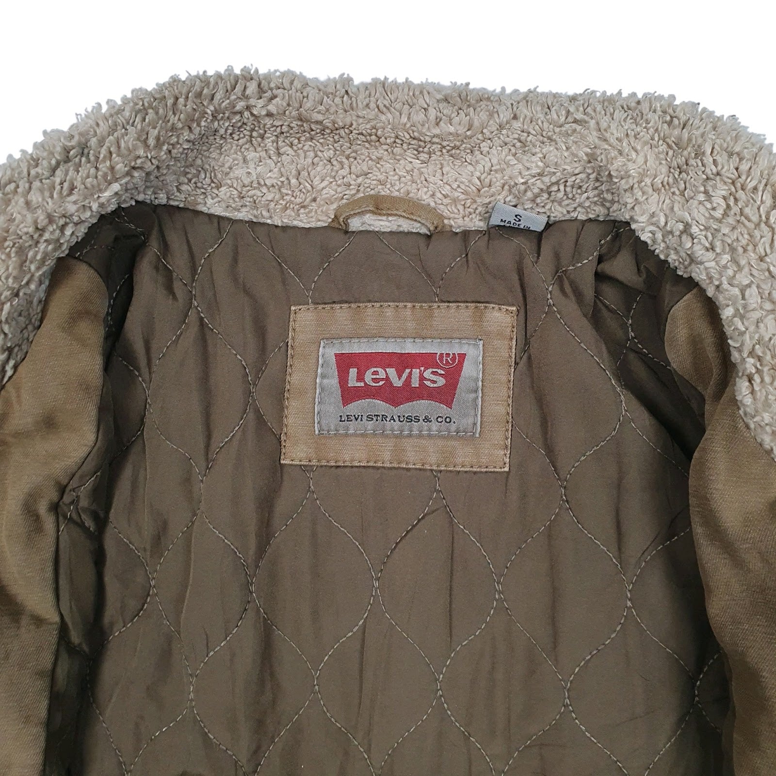 Mens Beige Levis Bomber Military  Coat