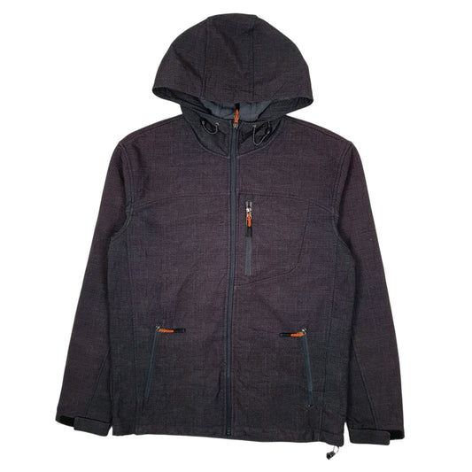 Mens Grey Reebok Windbreaker Hooded Hoodie Coat
