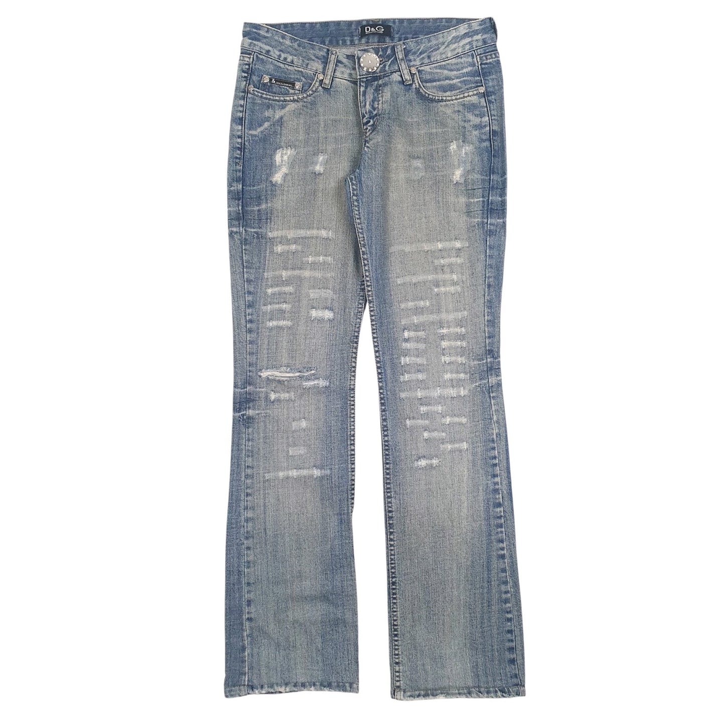 Womens Blue Dolce and Gabbana Distressed Casual JeansW28 L32