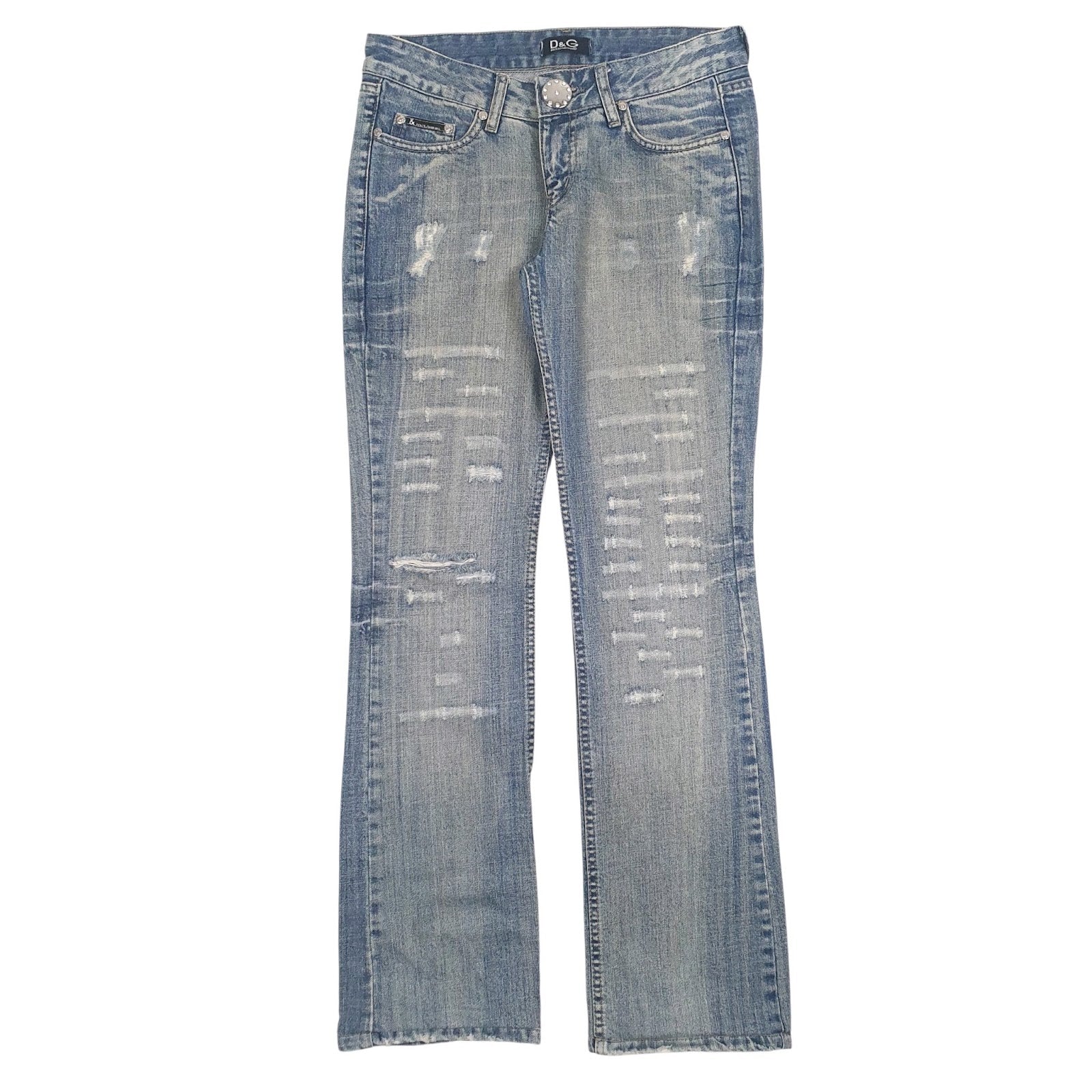Womens Blue Dolce and Gabbana Distressed Casual JeansW28 L32
