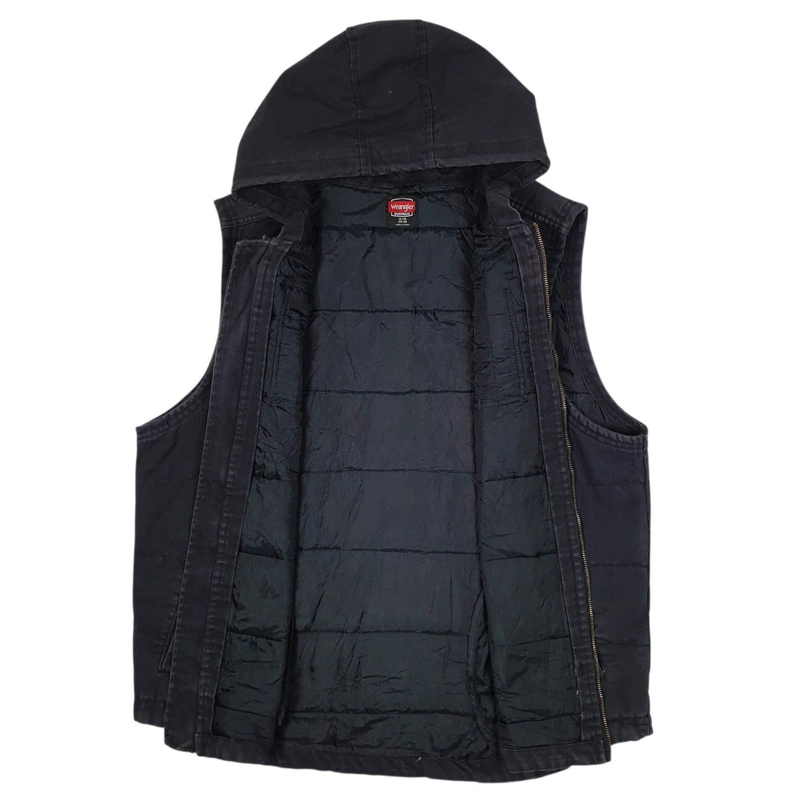 Mens Navy Wrangler Vest Bodywarmer Workwear Hoodie  Coat