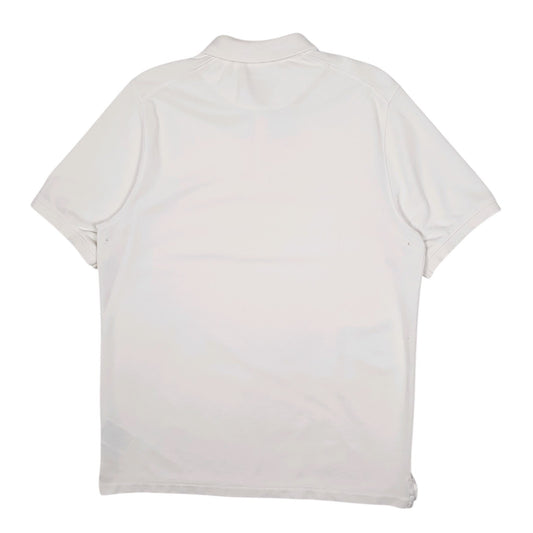 Mens White Nike Dri Fit Cardigan Polo Shirt