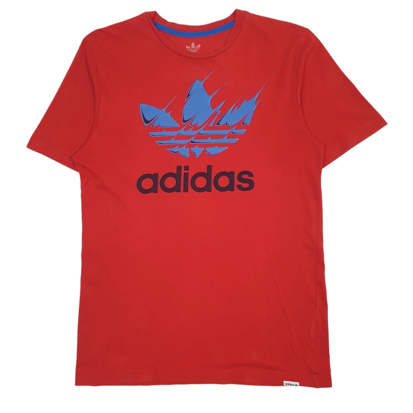 Mens Red Adidas Spellout Short Sleeve T Shirt