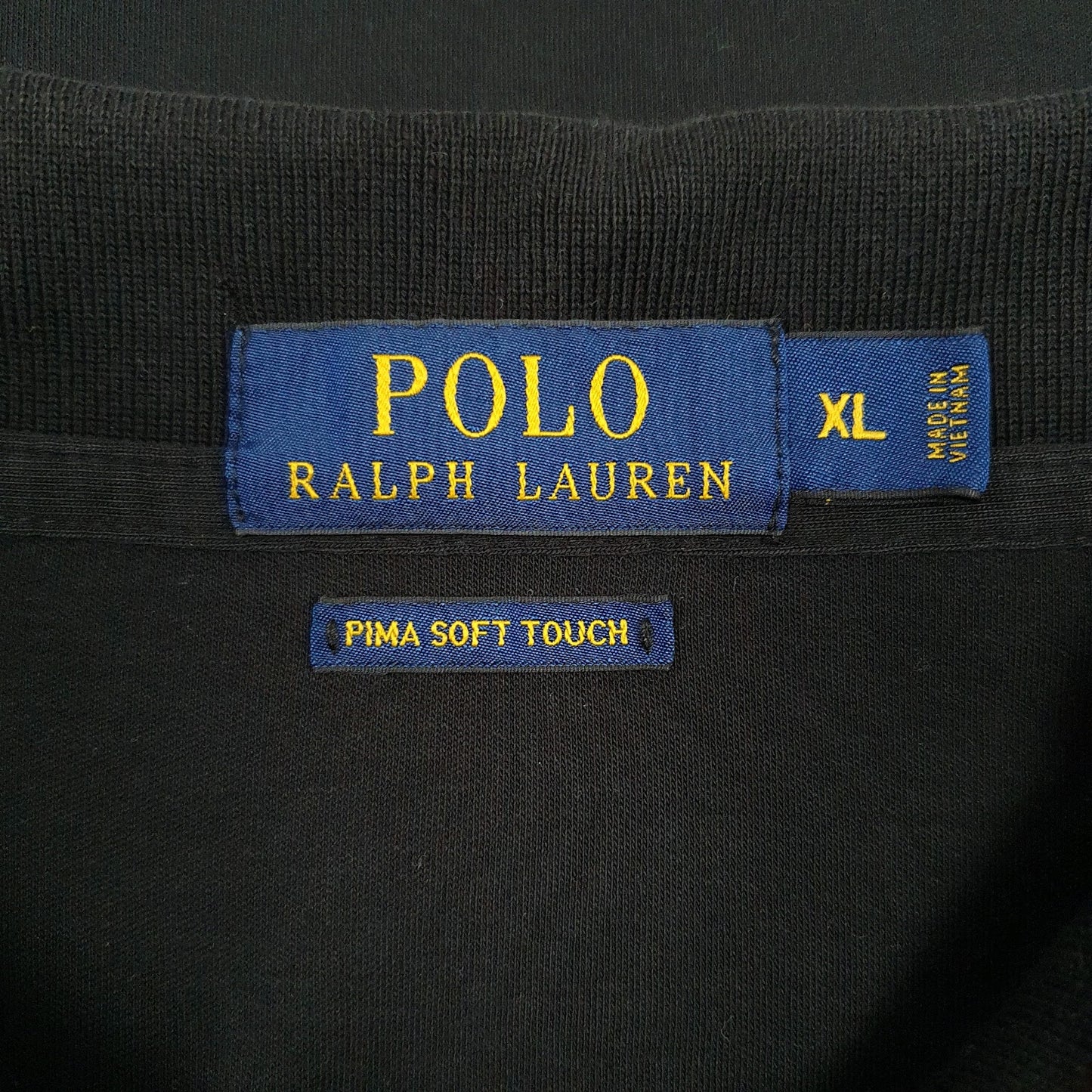 Mens Black Polo Ralph Lauren Pima Soft Touch Hoodie Polo Shirt