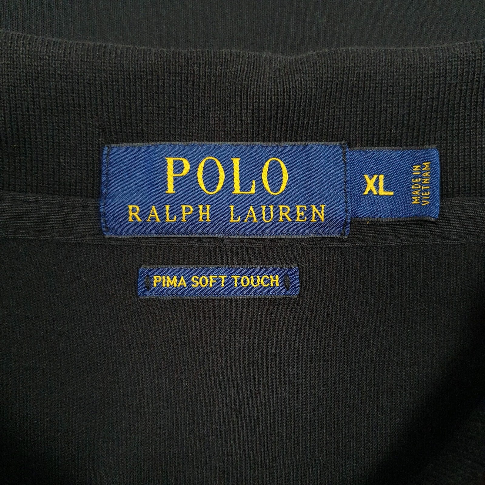 Mens Black Polo Ralph Lauren Pima Soft Touch Hoodie Polo Shirt