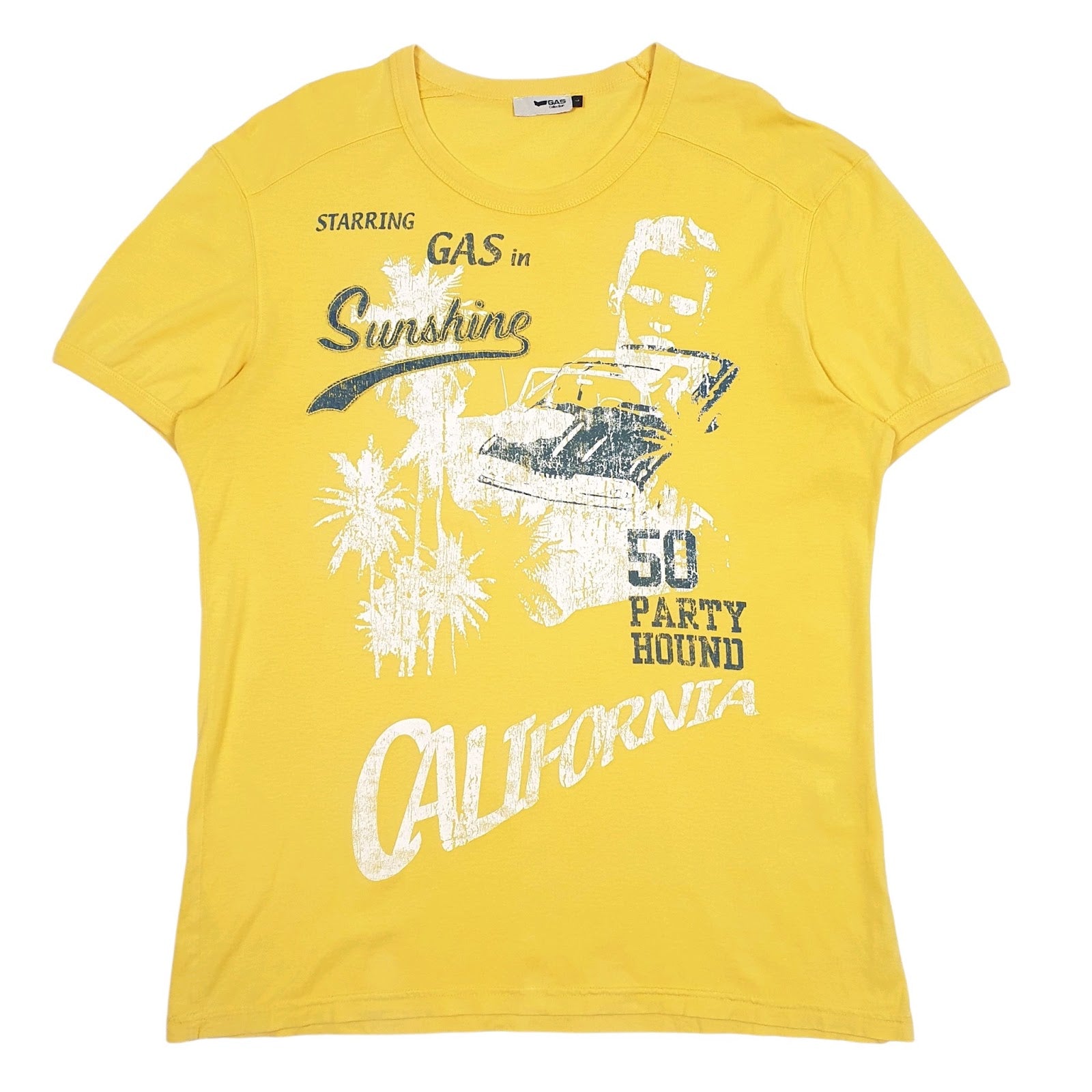 Mens Yellow Gas  Short Sleeve T Shirt