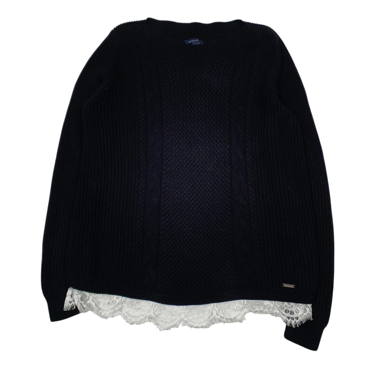 Mens Black Tommy Hilfiger Knit Crewneck Jumper