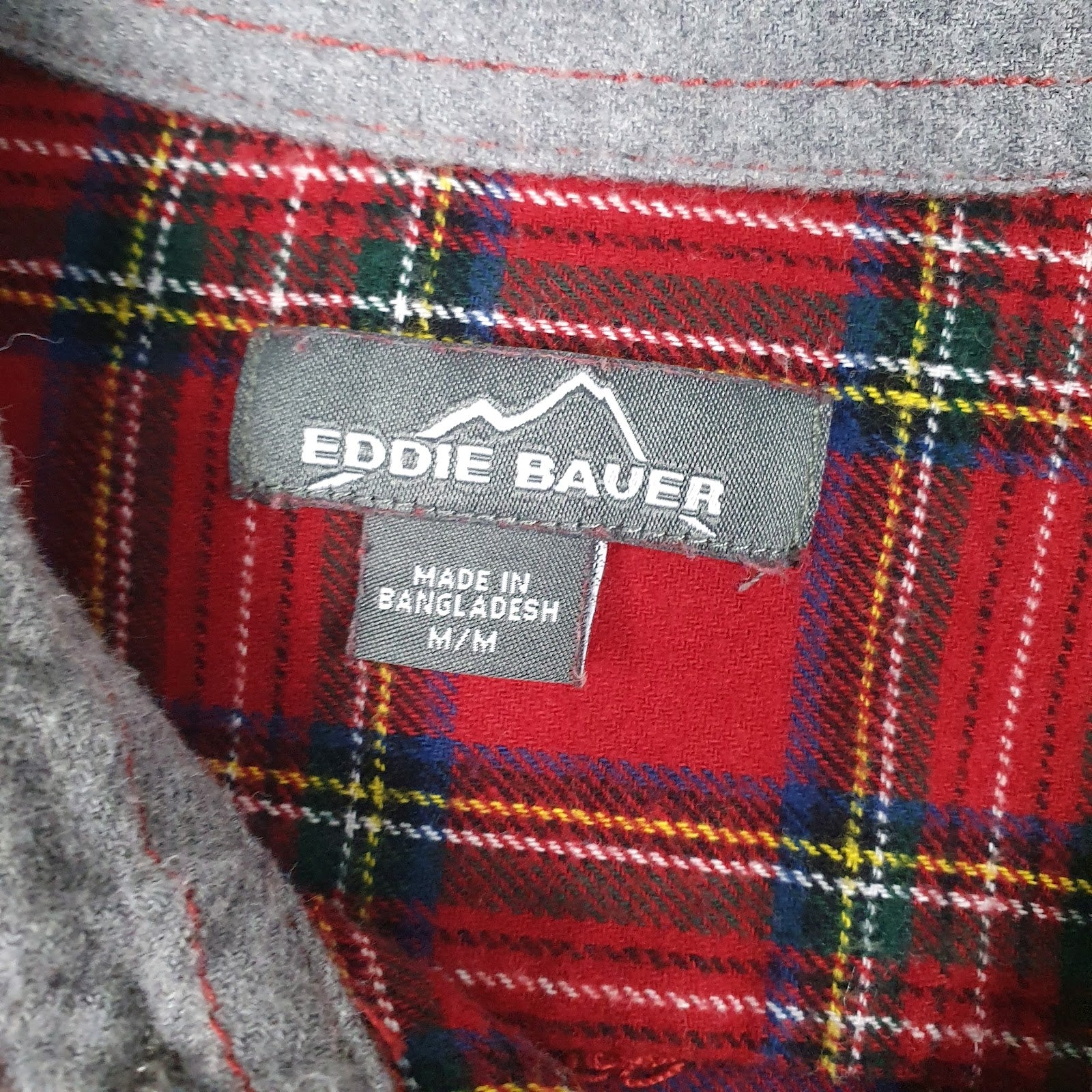 Mens Red Eddie Bauer Flannel  Shirt