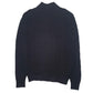 Mens Black Izod Cable Knit Quarter Zip Jumper