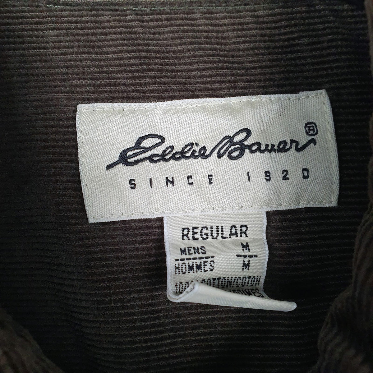 Mens Green Eddie Bauer Corduroy  Shirt