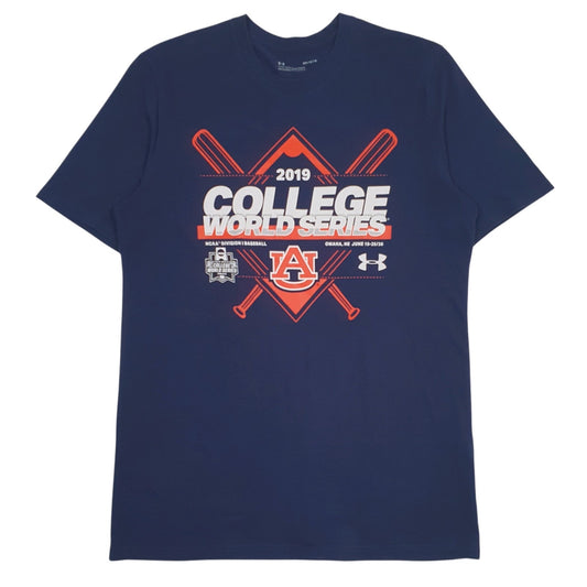 Mens Navy Under Armour NCAA College World Series Short Sleeve T Shirt