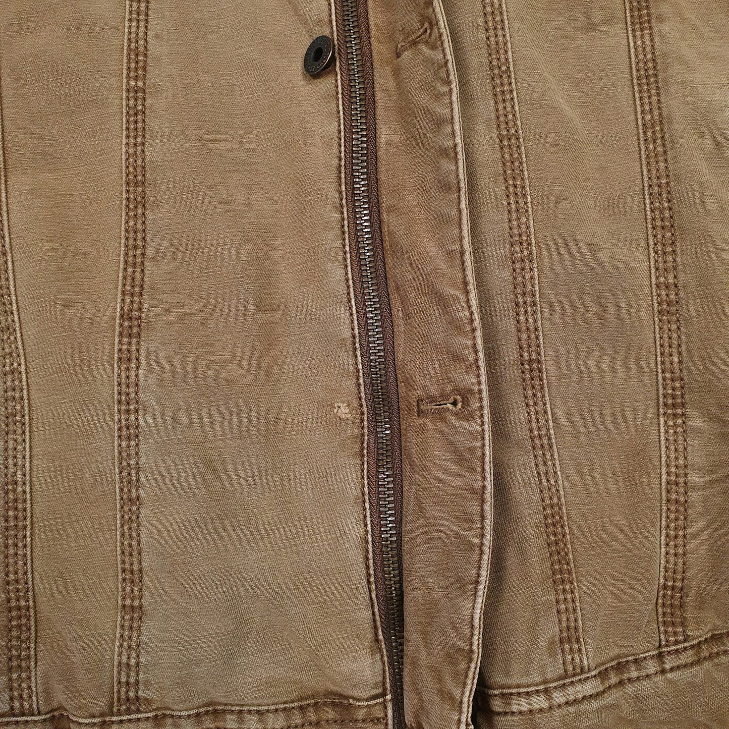 Mens Brown Levis Type 3 Trucker Workwear Canvas  Coat