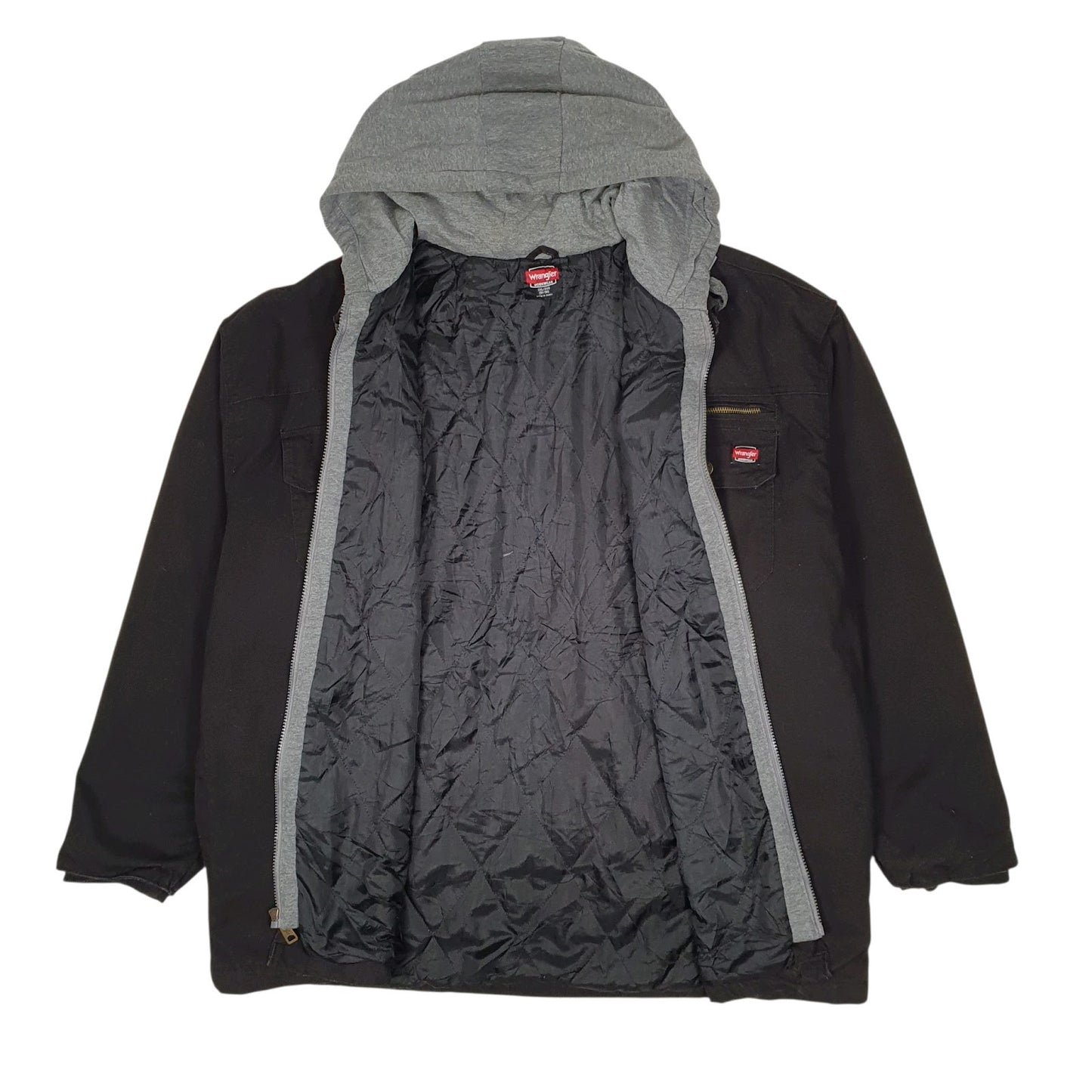 Mens Black Wrangler Windbreaker Chore Hoodie  Coat