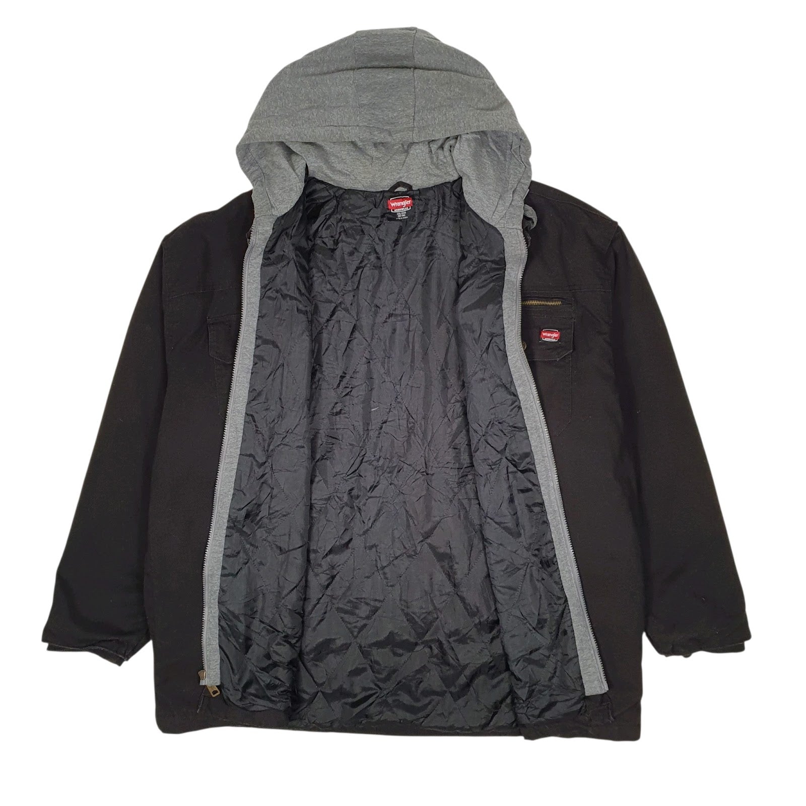 Mens Black Wrangler Windbreaker Chore Hoodie  Coat