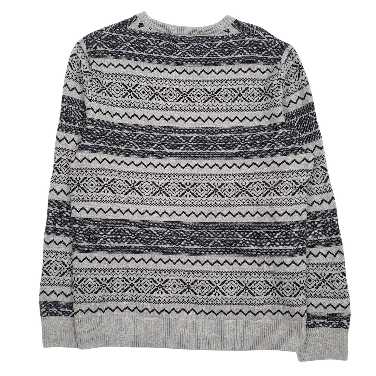 Mens Grey Nautica Funky Crewneck Jumper