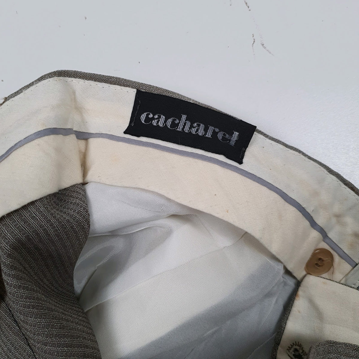 Mens Grey Cacharel Pinstriped Vintage  Trousers