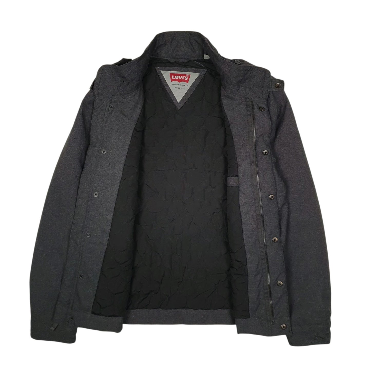 Mens Grey Levis Windbreaker Military  Coat
