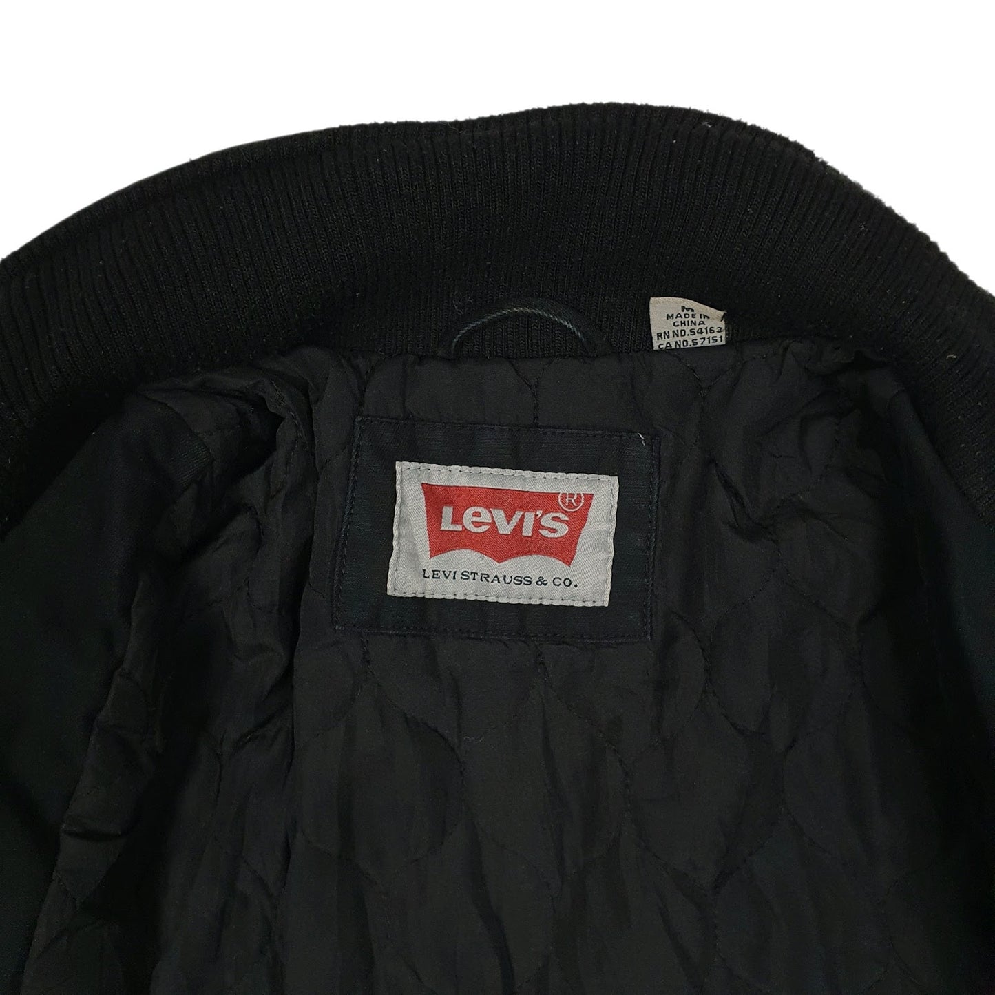 Mens Black Levis Military Bomber Chore  Coat