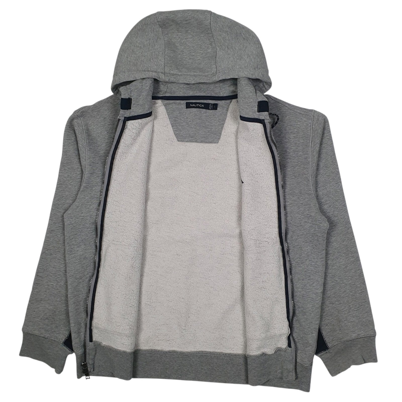 Mens Grey Nautica Hoodie Full Zip Jumper