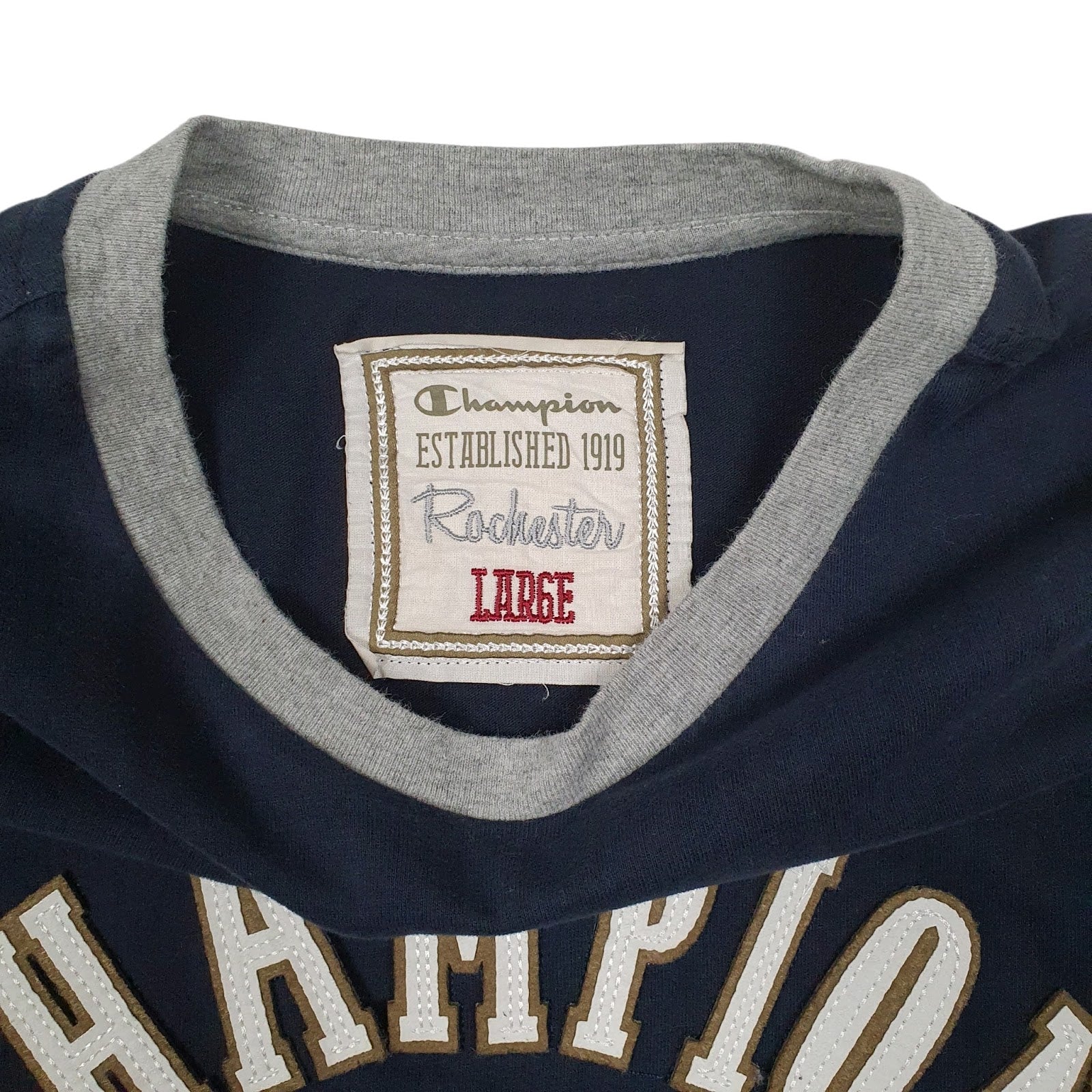 Mens Navy Champion   T Shirt