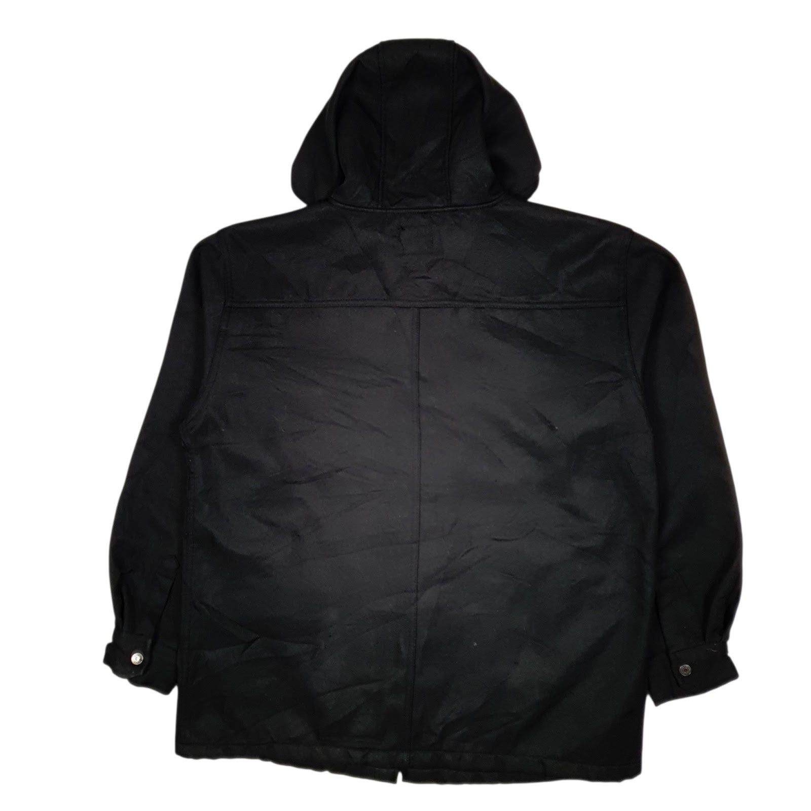 Mens Black Wrangler Fleece Lined Hoodie Chore  Coat