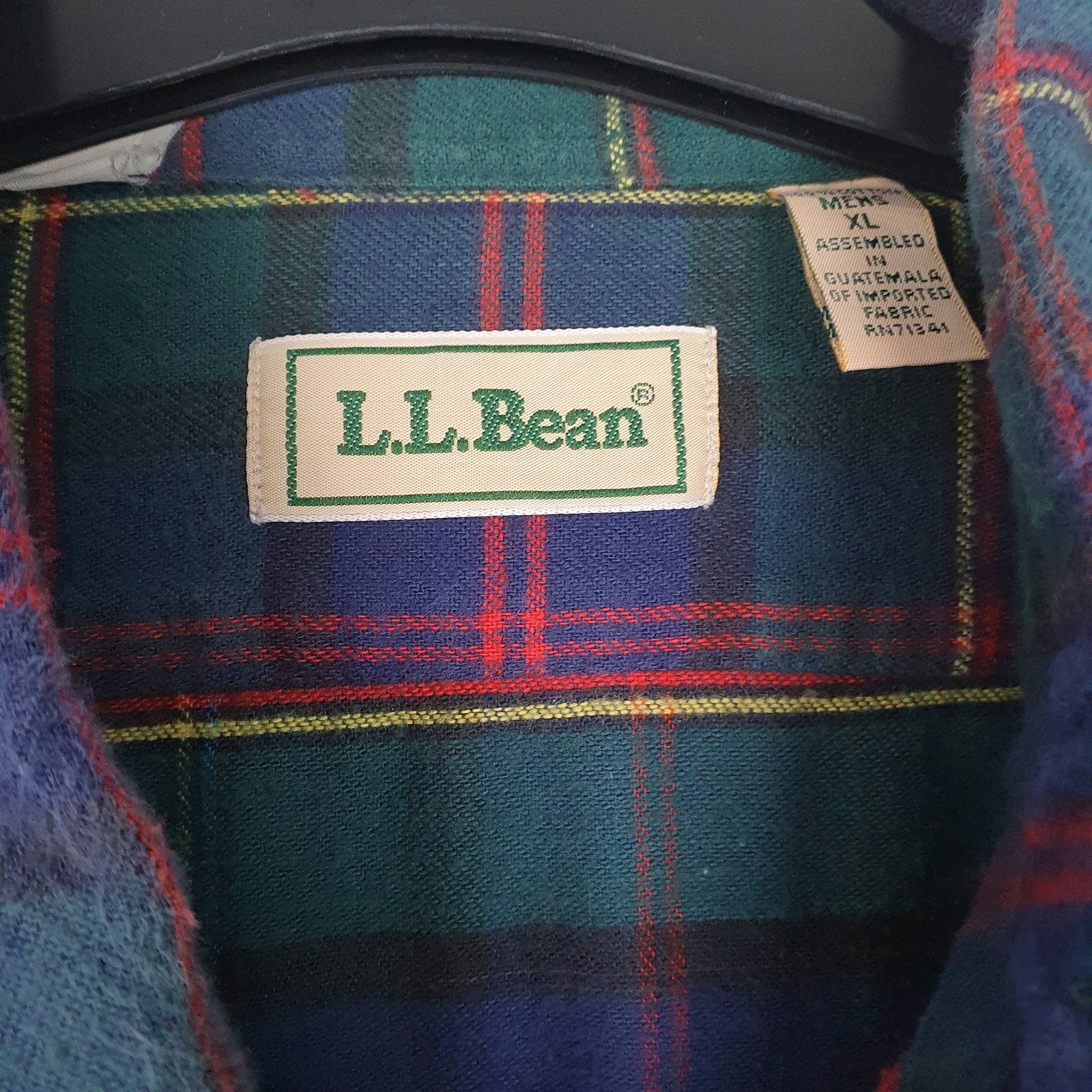 Mens Green L.L.Bean Vintage 90s Flannel  Shirt