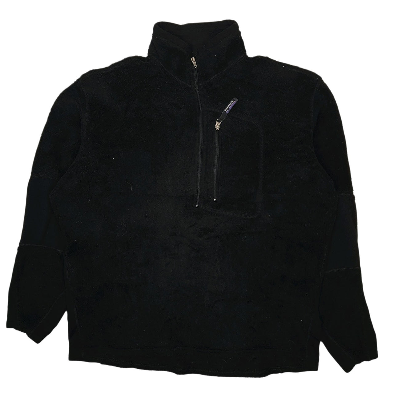 Mens Black Patagonia R2 Levitator Vintage 90s Made In USA Quarter Zip Jumper