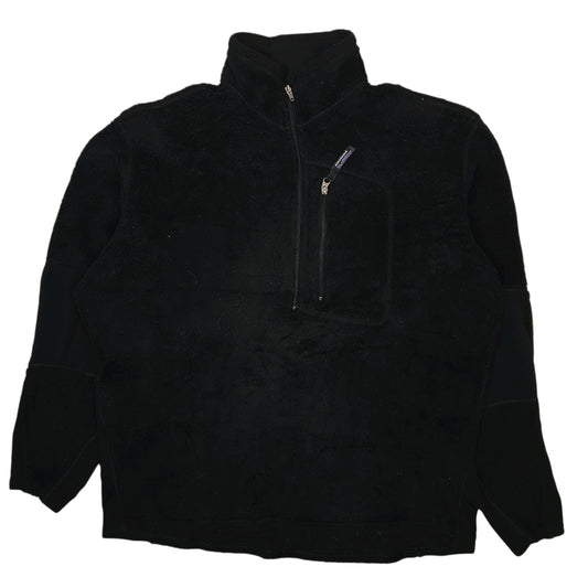 Mens Black Patagonia R2 Levitator Vintage 90s Made In USA Quarter Zip Jumper